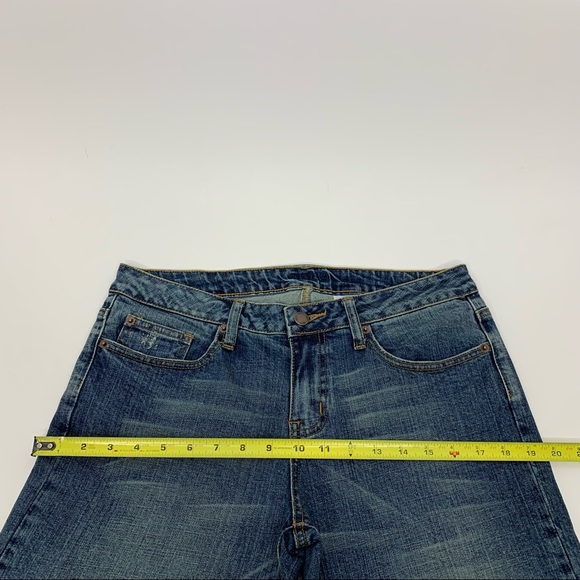 Apt 9 Embroidered Sequin Cuffed Crop Capri Jeans Osaka Fade Distressing Size 8 - Picture 12 of 16